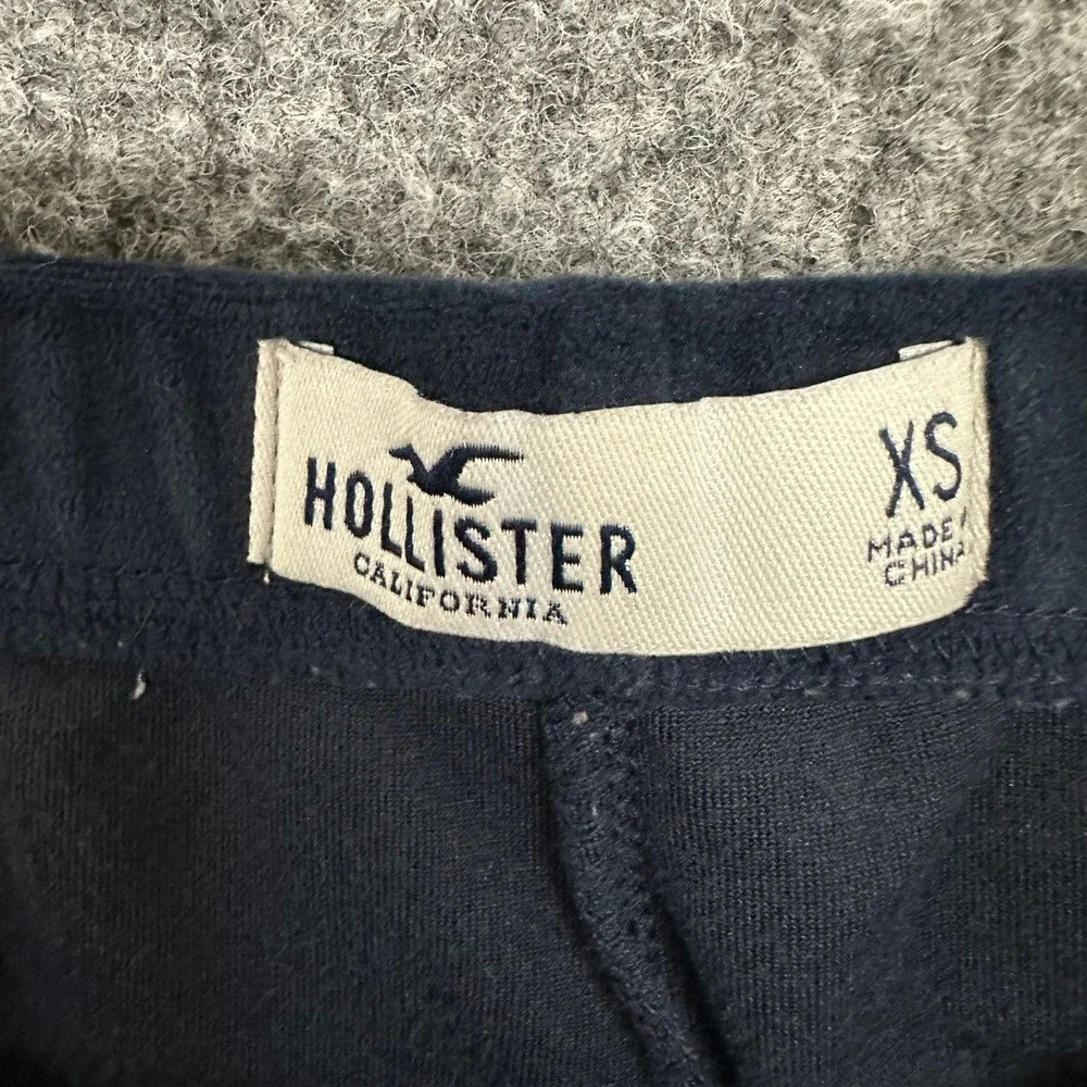 Hollister Shorts Womens Size XS Navy Blue Velvet Lounge Dolphin Hem Casual 49728